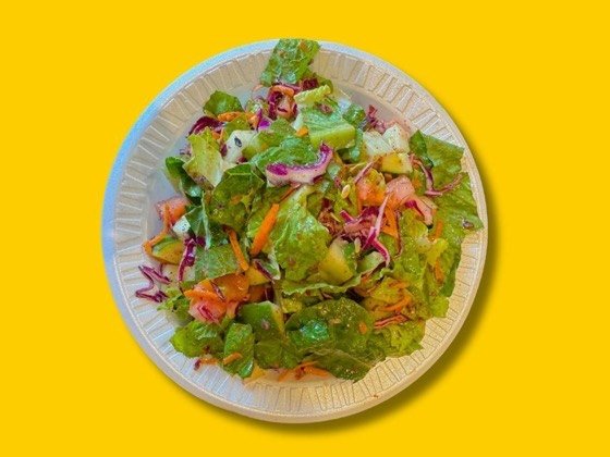 Arabic salad with diced tomato, cucumber, onion and parsley