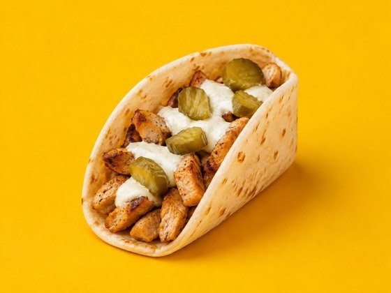 Chicken Taco with chicken shawarma, taco style &mdash; halal at Golden Shawarma in Richardson, TX